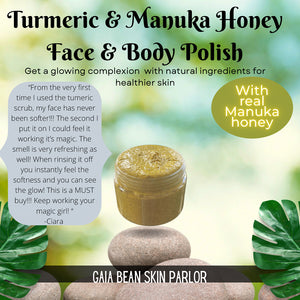 Turmeric & Manuka Honey Face & Body Polish (sugar scrub)